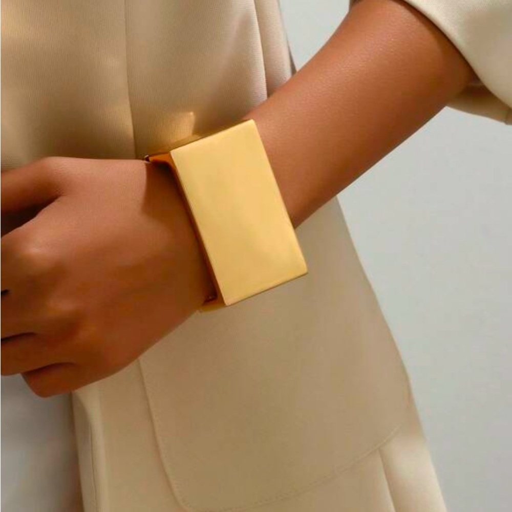 Gold Square Bangle - Picture 2 of 2